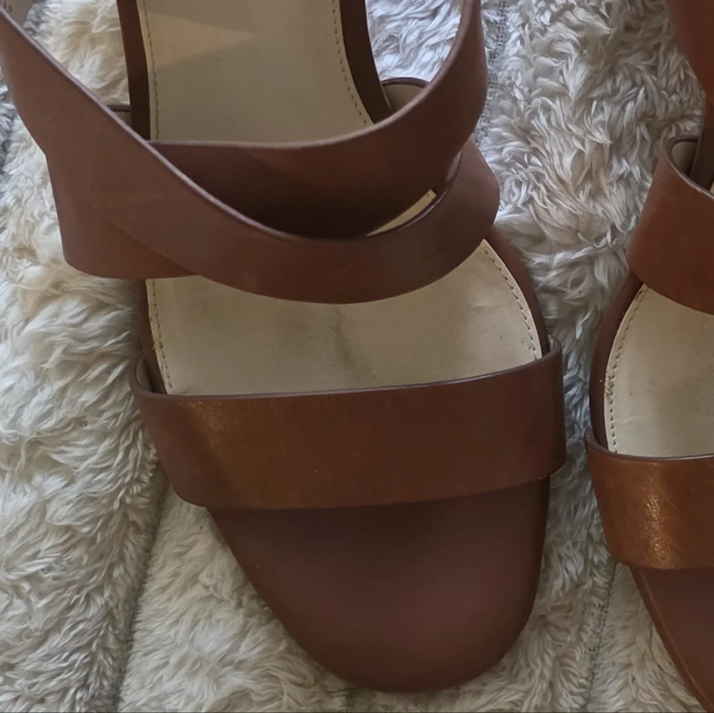 Cole Haan Women’s Strappy Block Heel Sandals in Cognac Brown - Picture 6 of 9